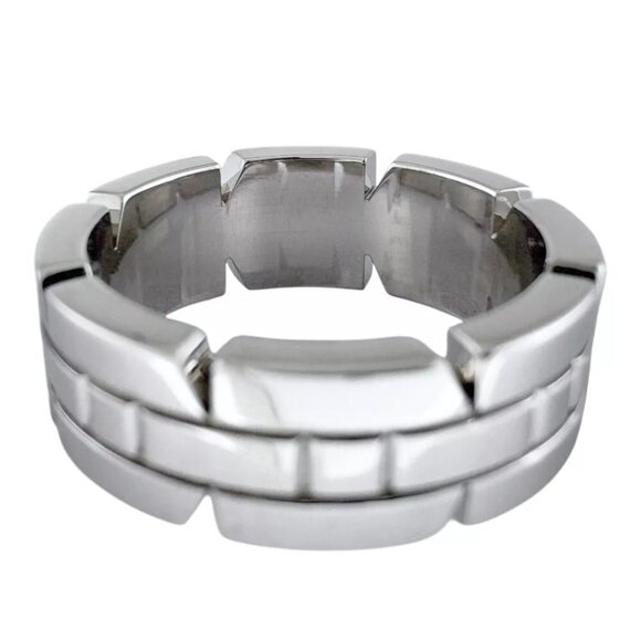 CARTIER Ring US 4 1/2 EU48 K18 white gold diamond Tank francais used - Picture 5 of 7